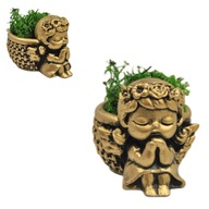 MAŁA OSŁONKA DONICZKA DEKORACYJNA ZŁOTY KOSZYK SZTUCZNY MECH KWIATY