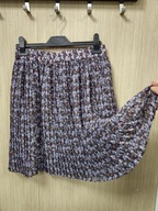 Spódnica plisowana midi M/L kwiaty lila czekolada YAS !!!