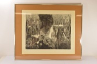 GRAFIKA AKWAFORTA SIEĆ CEZARY PANKOWSKI 1975 r. PIĘKNA