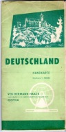 NIEMCY (DEUTSCHLAND) - MAPA POLITYCZNA Z 1957 ROKU