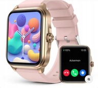 Inteligentny Smartwatch Damski T90 – Rozmowy, IP67,Pulsometr Różowy