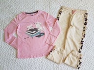 Pepco bluzka i spodnie kremowe łatki nowe roz 128-134