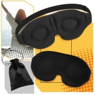 Opaska na oczy czarna regulowana 3D poliester