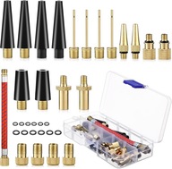 33x POMPKA ADAPTERY DO POMPKI ZAWORY DO POMPOWANIA OPON ZŁOTY ZESTAW