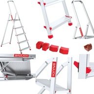 DRABINA ALUMINIOWA DOMOWA 5 STOPNIOWA SKŁADANA BAULICH WIELOFUNKCYJNA + HAK