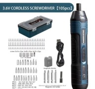 Śrubokręt elektryczny, wkrętak elektryczny, zestaw 105 elementów