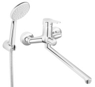 Bateria wannowo-prysznicowa jednouchwytowa ścienna Ferro ISSO srebrny