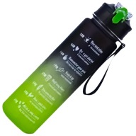 Bidon GRADIENT 800ml Butelka SPORTOWA na Wodę CZARNO ZIELONA z Miarką