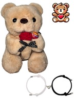 Miś pluszowy z różą maskotka Bransoletki GRATIS na walentynki PREZENT