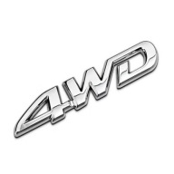 NAKLEJKA NAPIS ZNACZEK EMBLEMAT METALOWY 4WD srebrny 4x4 metal chrom
