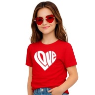 TeeRock | Koszulka dziecięca | Serce Love - prezent | 134-146 | 9-11