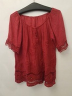 MADE IN ITALY BLUZKA M\L BLUZECZKA HISZPANKA ORYGINALNA KORONKA HAFT BOHO