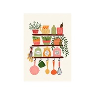 „Kuchenne Półki” – Ilustrowany Plakat w Stylu Vintage