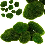 KAMIENIE OMSZAŁE Z MCHU DEKORACYJNE 10 SZT. DO STROIKA LASU