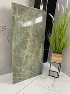 Gres zielony onyks poler 120x60 luksus połysk marmur zielony, miodowe żyły