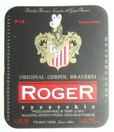 STARA ETYKIETA PIWO RYCERSKIE ROGER BROWAR NAMYSŁÓW ROZLEWNIA GERPOL