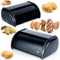 CHLEBAK METALOWY NA PIECZYWO CHLEB BUŁKI POJEMNIK STAL NIERDZEWNA CZARNY
