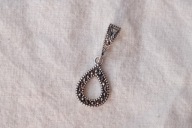 wisiorek kropla markazyty w srebrze 925