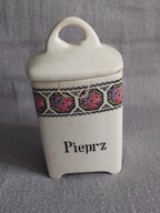 MAŃCZAK STARY FAJANS PUDEŁKO KUCHENNE POJEMNIK NA PRZYPRAWY LATA20 CHODZIEŻ