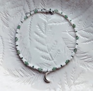 Naszyjnik kamienie naturalne awenturyn i szklane