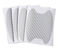 ZESTAW NAKLEJEK 4 SZTUKI NA DRZWI SAMOCHODU FOLIA OCHRONNA CARBON SREBNA