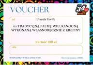 Voucher na tradycyjną palmę wielkanocną wykonaną własnoręcznie z krepiny