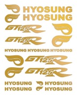 HYOSUNG GT 125 R _ naklejki _ ZŁOTO, SEBRO, MIEDŹ