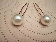 SPINKA NA KLIPS DO WŁOSÓW perły perełki perłami wsuwki PEARL MODNY RETRO 2X