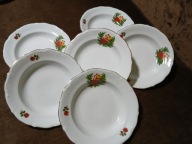 WAŁBRZYCH TALERZE GŁĘBOKIE STARA PORCELANA MIŁOŚĆ WIEDEŃSKA PRL 6 sztuk