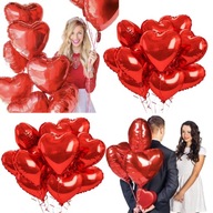 BALONY FOLIOWE SERCA CZERWONE WALENTYNKI NA URODZINY WESELE DEKORACJE