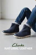 Clarks Crown Halo botki sztyblety skórzane granatowe rozm. 23