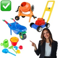 TACZKA OGRODOWA ZABAWKA DLA DZIECI ZESTAW BETONIARKA KONEWKA NOWA KOLOROWA