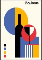 A2 PLAKAT DO KUCHNI JADALNI RESTAURACJI PLAKAT BAUHAUS GEOMETRIA