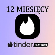 Tinder Platinum 12 miesięcy / 1 rok / karta podarunkowa / klucz VPN