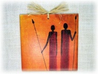 Robótkownia Kafelek obrazek 15x15 Afryka Masajowie