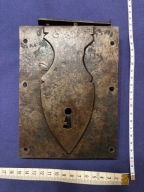 Wiekowy zamek do starej skrzyni, drzwi lub mebla ładny stan brak klucza /6