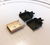 Wtyk USB Wtyczka prosta na kabel typ A 4-pin męski składany do lutowania