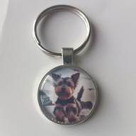 Brelok do kluczy, szkło, pies