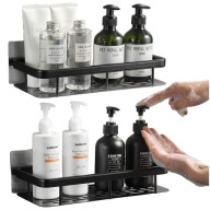 PÓŁKA ŁAZIENKOWA POD PRYSZNIC WISZĄCA SAMOPRZYLEPNA NA KOSMETYKI 2 SZTUKI