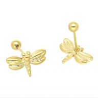 63719 Kolczyki złota stal chirurgiczna piercing ważki