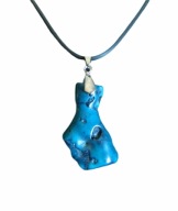 Naturalny nieregularny koral niebieski, wisiorek z koralem