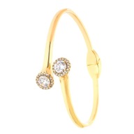 45369 BRANSOLETKA 18K POZŁACANA 57/18 MM bangle z cyrkoniami
