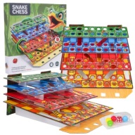 GRA PLANSZOWA WĘŻE I DRABINY PLANSZA 3D PIĘTROWE POLE GRY EMOCJONUJĄCA GRA