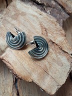 Kolczyki srebro sztyfty półkola stare wyjątkowe galeria