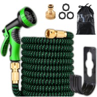 Wąż Ogrodowy Elastyczny Premium Rozciągliwy 7-22,5m ZESTAW Złączki Pistolet