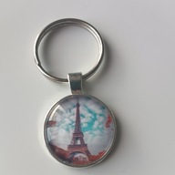 Brelok do kluczy, szkło, wieża Eiffla