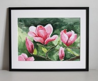Obraz akwarela Magnolia Tsarenko Oryginał