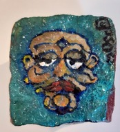 PRZYCISK DO PAPIERU KOSTKA BRUKOWA HANDMADE PAINT PREZENT GADŻET GIFT