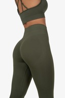 LEGGINSY damskie PUSH UP XS khaki siłownie SPORTOWE leginsy BEZSZWOWE S L