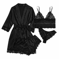 Ekskluzywna PIŻAMA satynowa modny i wygodny KOMPLET na lato ROZMIAR S 24